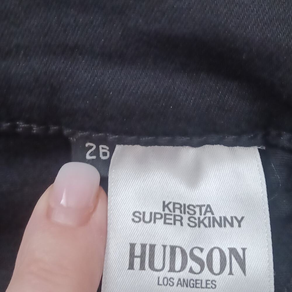 HUDSON Krista Super Skinny Jeans Black Sz 26 Like New - Picture 12 of 12